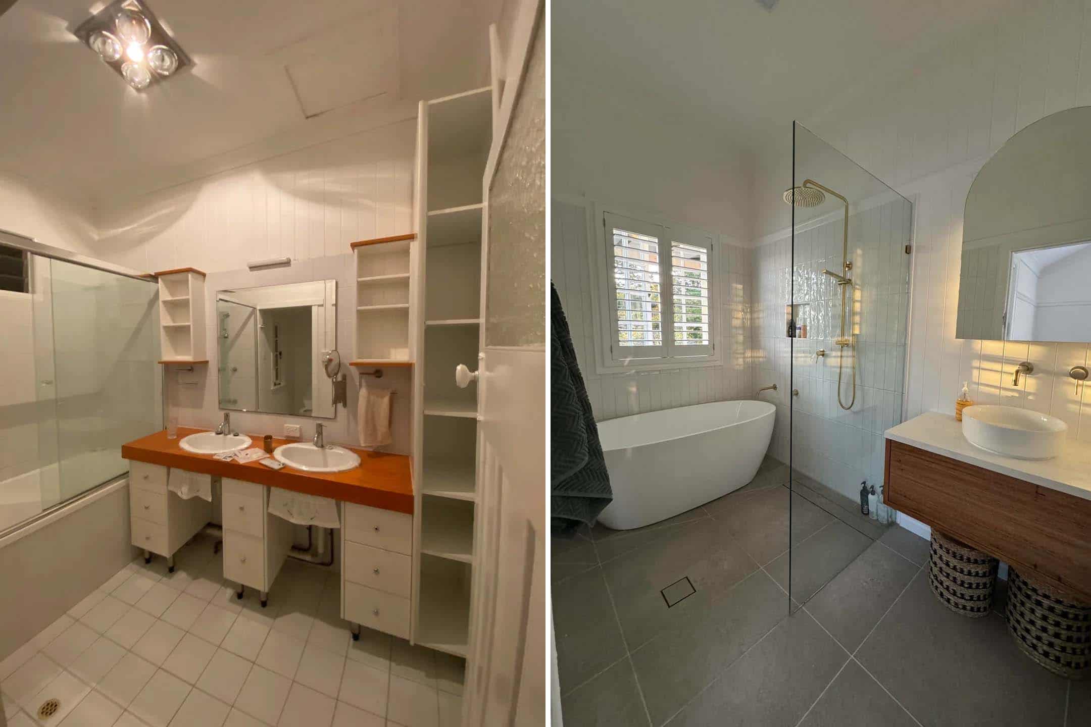 Before-After-Badkamer-Renovatie-Aannemer-Rotterdam Badkamer transformatie door Aannemer Rotterdam