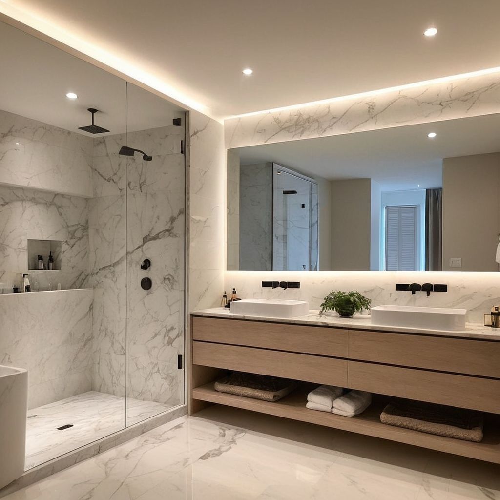 Aannemer-Rotterdam-Moderne-badkamer-renovatie Moderne badkamer door Aannemer Rotterdam